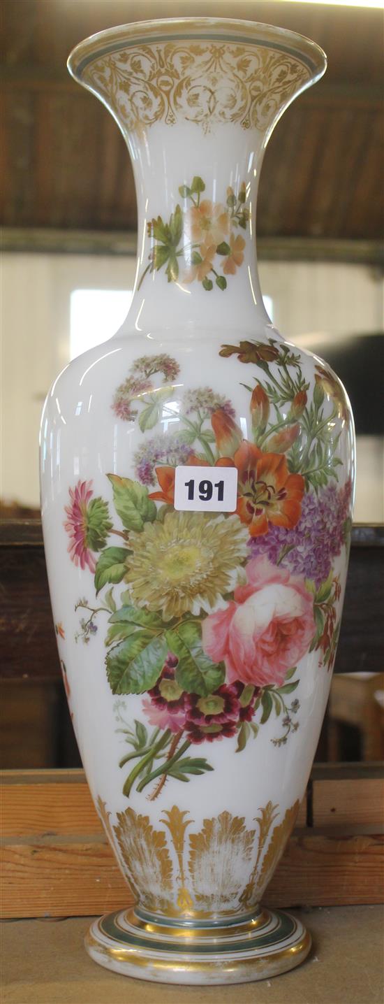 Paris glass floral pianted vase